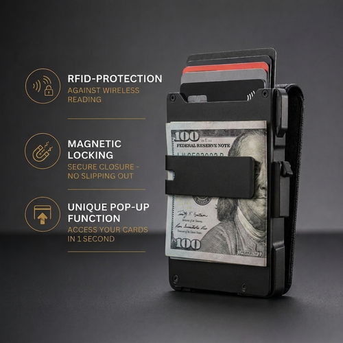 Zeltarium MagVault® Minimalist Wallet - Maximum Capacity. Minimal Footprint.